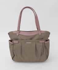 BKRAG31180 MK MICHEL KLEIN BAG(MK ミッシェルクラン バッグ) [2WAY/撥水/A4収納可]サイドポケットパイピングバッグ ベージュ×ピンク