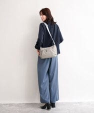 BKRAG81150 MK MICHEL KLEIN BAG(MK ミッシェルクラン バッグ) [撥水/軽量]レザーポイントナイロンショルダーバッグ ブラック×ネイビー