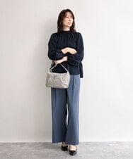 BKRAG81150 MK MICHEL KLEIN BAG(MK ミッシェルクラン バッグ) [撥水/軽量]レザーポイントナイロンショルダーバッグ ブラック×ネイビー