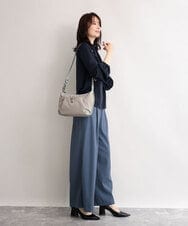 BKRAG81150 MK MICHEL KLEIN BAG(MK ミッシェルクラン バッグ) [撥水/軽量]レザーポイントナイロンショルダーバッグ ブラック×ネイビー