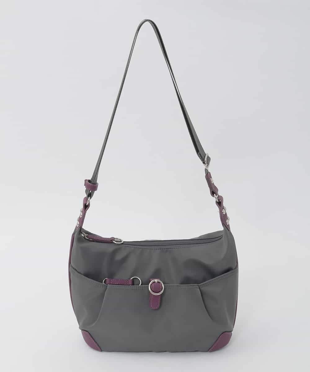 BKRAG81150 MK MICHEL KLEIN BAG(MK ミッシェルクラン バッグ) 【撥水/軽量】レザーポイントナイロンショルダーバッグ グレー