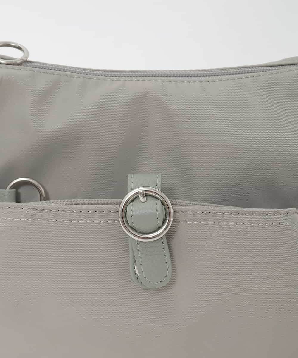 BKRAG81150 MK MICHEL KLEIN BAG(MK ミッシェルクラン バッグ) 【撥水/軽量】レザーポイントナイロンショルダーバッグ ホワイト
