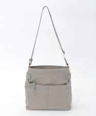 BKRAG90150 MK MICHEL KLEIN BAG(MK ミッシェルクラン バッグ) [撥水/軽量]アクセントレザースクエアショルダーバッグ ベージュ×グリーン