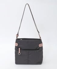 BKRAG90150 MK MICHEL KLEIN BAG(MK ミッシェルクラン バッグ) [撥水/軽量]アクセントレザースクエアショルダーバッグ ブラウン×ピンク