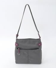 BKRAG90150 MK MICHEL KLEIN BAG(MK ミッシェルクラン バッグ) [撥水/軽量]アクセントレザースクエアショルダーバッグ グレー×パープル
