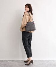 BKRAG90150 MK MICHEL KLEIN BAG(MK ミッシェルクラン バッグ) [撥水/軽量]アクセントレザースクエアショルダーバッグ グレー×パープル