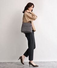BKRAG90150 MK MICHEL KLEIN BAG(MK ミッシェルクラン バッグ) [撥水/軽量]アクセントレザースクエアショルダーバッグ グレー×パープル