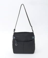 BKRAG90150 MK MICHEL KLEIN BAG(MK ミッシェルクラン バッグ) [撥水/軽量]アクセントレザースクエアショルダーバッグ ブラック×ネイビー