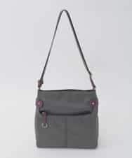 BKRAG90150 MK MICHEL KLEIN BAG(MK ミッシェルクラン バッグ) 【撥水/軽量】アクセントレザースクエアショルダーバッグ グレー