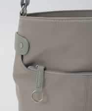 BKRAG90150 MK MICHEL KLEIN BAG(MK ミッシェルクラン バッグ) 【撥水/軽量】アクセントレザースクエアショルダーバッグ グレー
