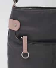 BKRAG90150 MK MICHEL KLEIN BAG(MK ミッシェルクラン バッグ) 【撥水/軽量】アクセントレザースクエアショルダーバッグ グレー