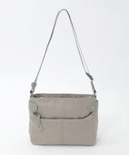 BKRAG91140 MK MICHEL KLEIN BAG(MK ミッシェルクラン バッグ) [撥水/軽量]アクセントレザーコンパクトショルダーバッグ ベージュ×グリーン