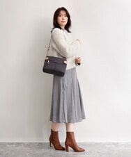 BKRAG91140 MK MICHEL KLEIN BAG(MK ミッシェルクラン バッグ) [撥水/軽量]アクセントレザーコンパクトショルダーバッグ ベージュ×グリーン