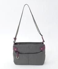 BKRAG91140 MK MICHEL KLEIN BAG(MK ミッシェルクラン バッグ) [撥水/軽量]アクセントレザーコンパクトショルダーバッグ グレー×パープル