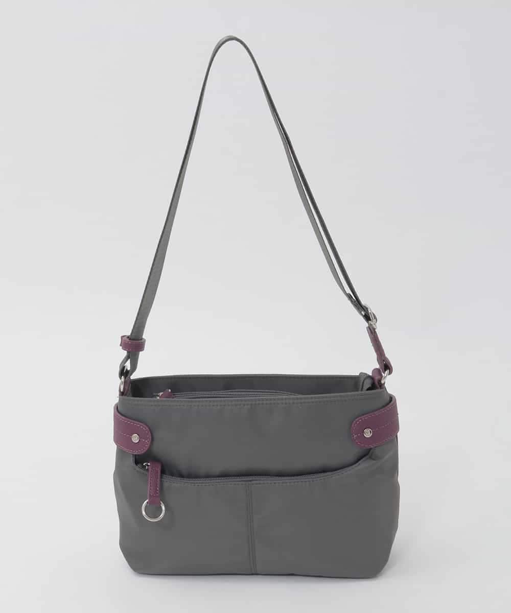 BKRAG91140 MK MICHEL KLEIN BAG(MK ミッシェルクラン バッグ) 【撥水/軽量】アクセントレザーコンパクトショルダーバッグ グレー