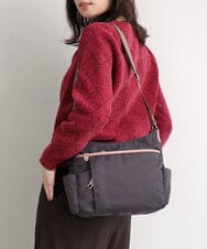 BKRAG94160 MK MICHEL KLEIN BAG(MK ミッシェルクラン バッグ) [撥水/軽量]アクセントレザーショルダーバッグ ブラウン×ピンク