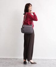 BKRAG94160 MK MICHEL KLEIN BAG(MK ミッシェルクラン バッグ) [撥水/軽量]アクセントレザーショルダーバッグ ブラウン×ピンク