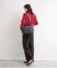 BKRAG94160 MK MICHEL KLEIN BAG(MK ミッシェルクラン バッグ) [撥水/軽量]アクセントレザーショルダーバッグ ブラウン×ピンク