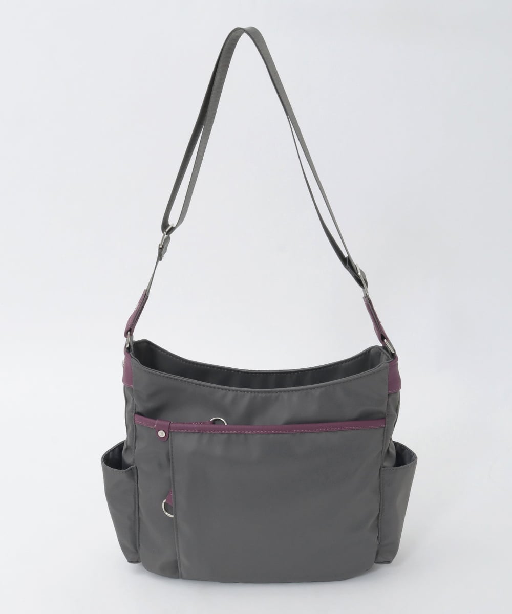BKRAG94160 MK MICHEL KLEIN BAG(MK ミッシェルクラン バッグ) [撥水/軽量]アクセントレザーショルダーバッグ グレー×パープル