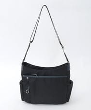 BKRAG94160 MK MICHEL KLEIN BAG(MK ミッシェルクラン バッグ) [撥水/軽量]アクセントレザーショルダーバッグ ブラック×ネイビー