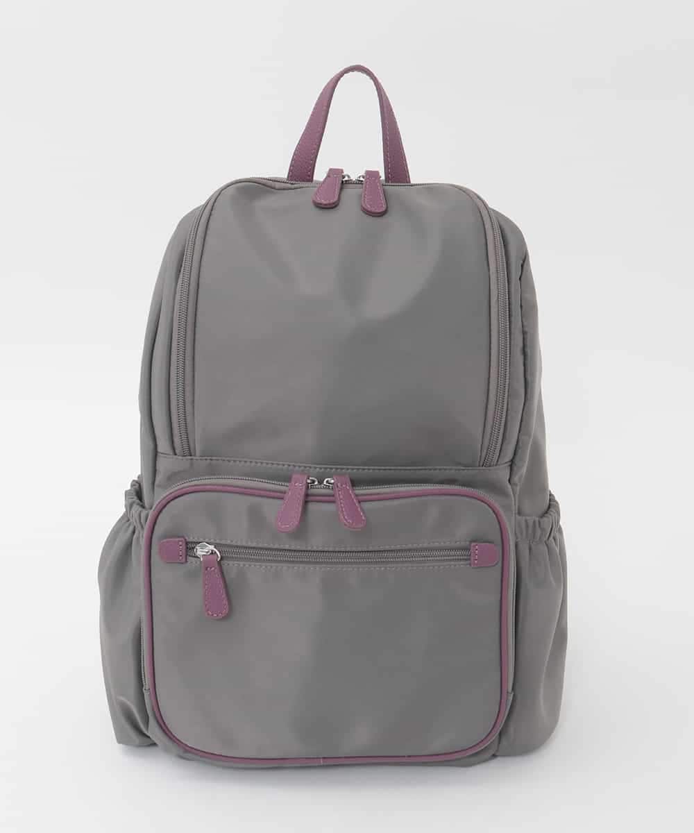 BKRAG96170 MK MICHEL KLEIN BAG(MK ミッシェルクラン バッグ) [撥水/A4収納可]多機能ポケットパイピングデザインリュック グレー