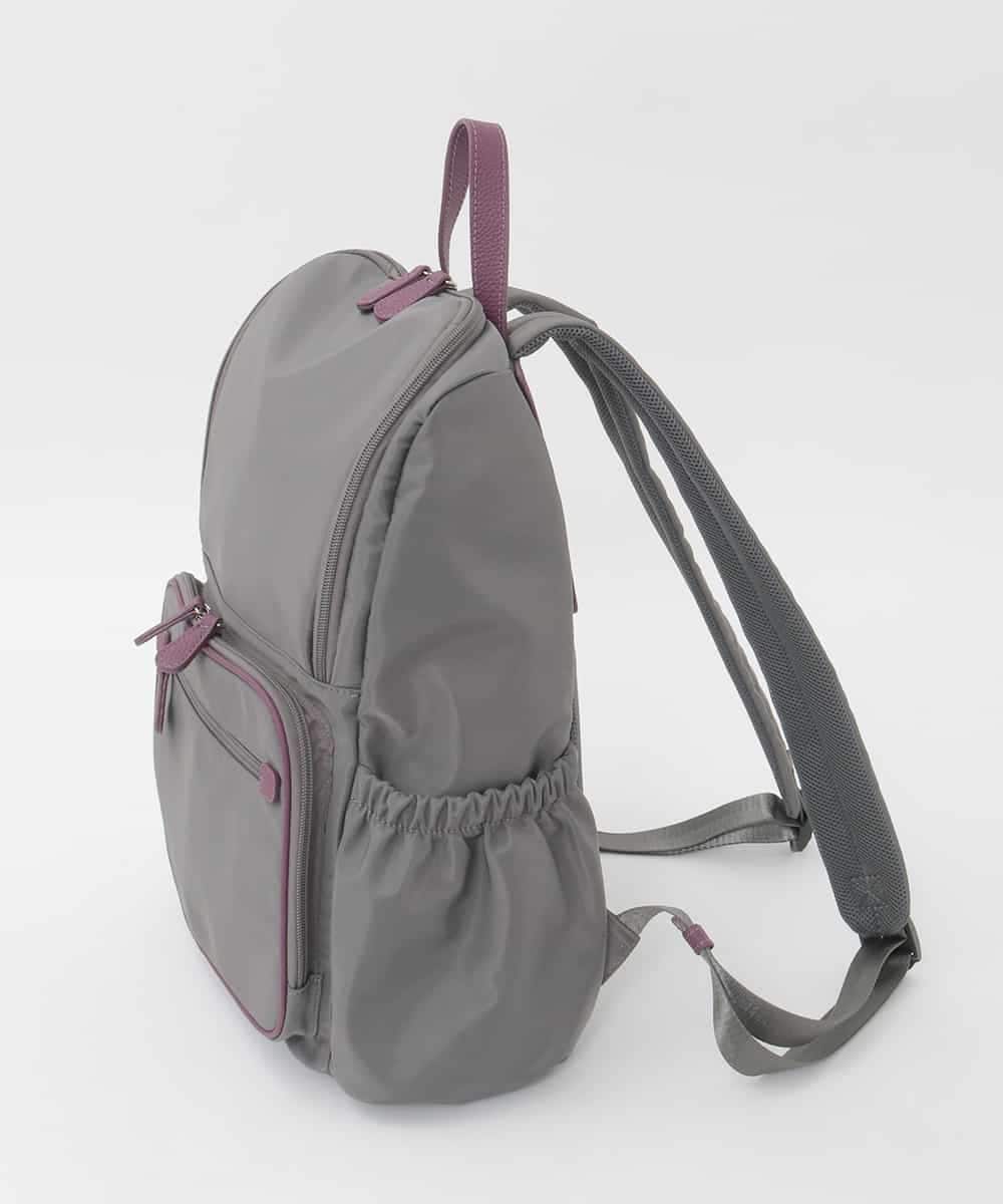 BKRAG96170 MK MICHEL KLEIN BAG(MK ミッシェルクラン バッグ) [撥水/A4収納可]多機能ポケットパイピングデザインリュック グレー