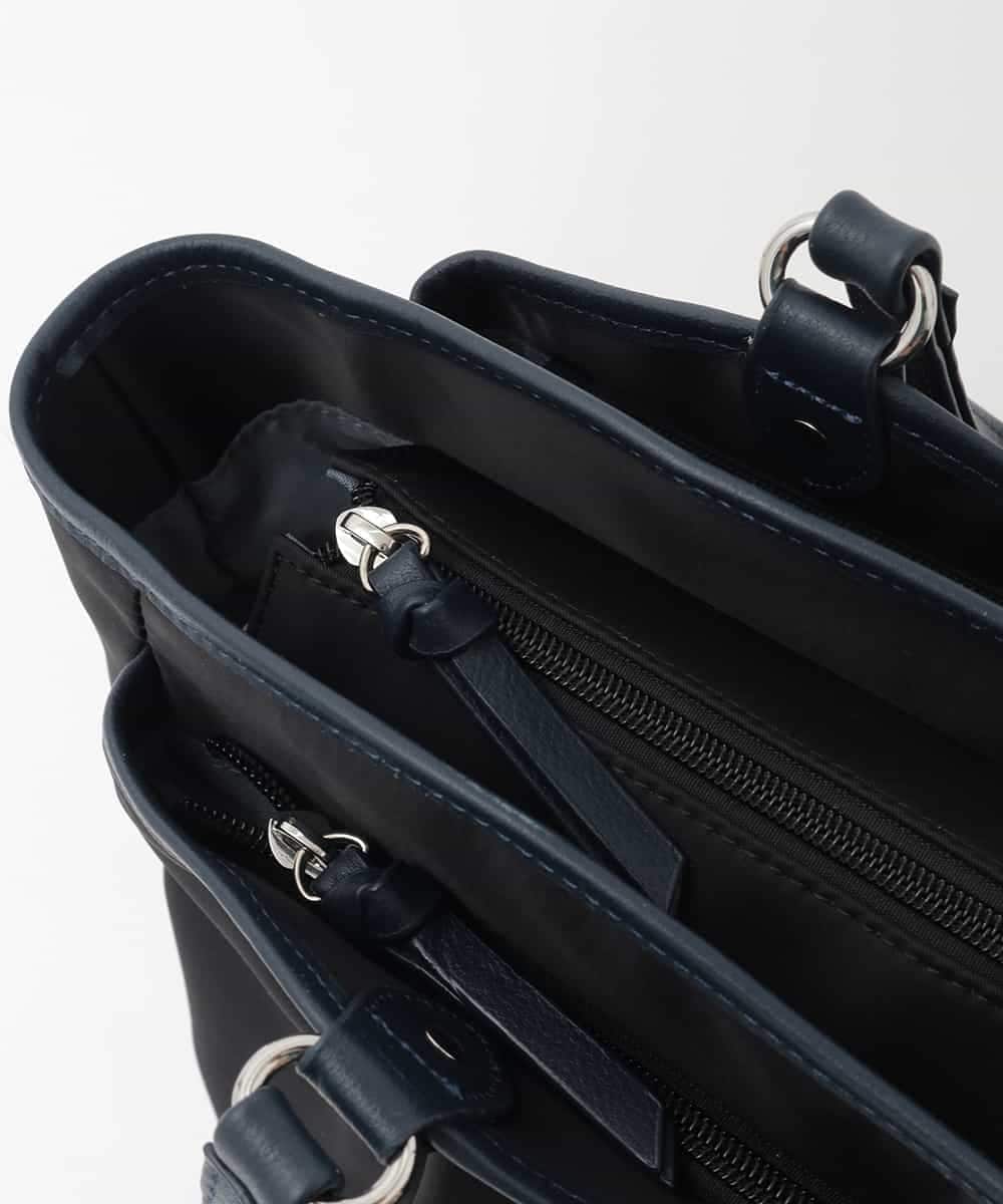 BKRAG98220 MK MICHEL KLEIN BAG(MK ミッシェルクラン バッグ) [2WAY/撥水/A4収納可]レザージョイントタックデザイントートバッグ ホワイト