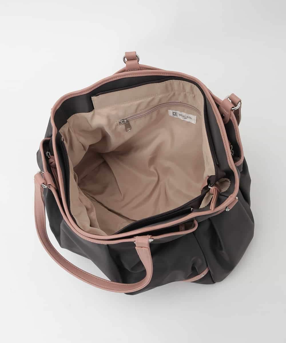 BKRAG98220 MK MICHEL KLEIN BAG(MK ミッシェルクラン バッグ) [2WAY/撥水/A4収納可]レザージョイントタックデザイントートバッグ ホワイト