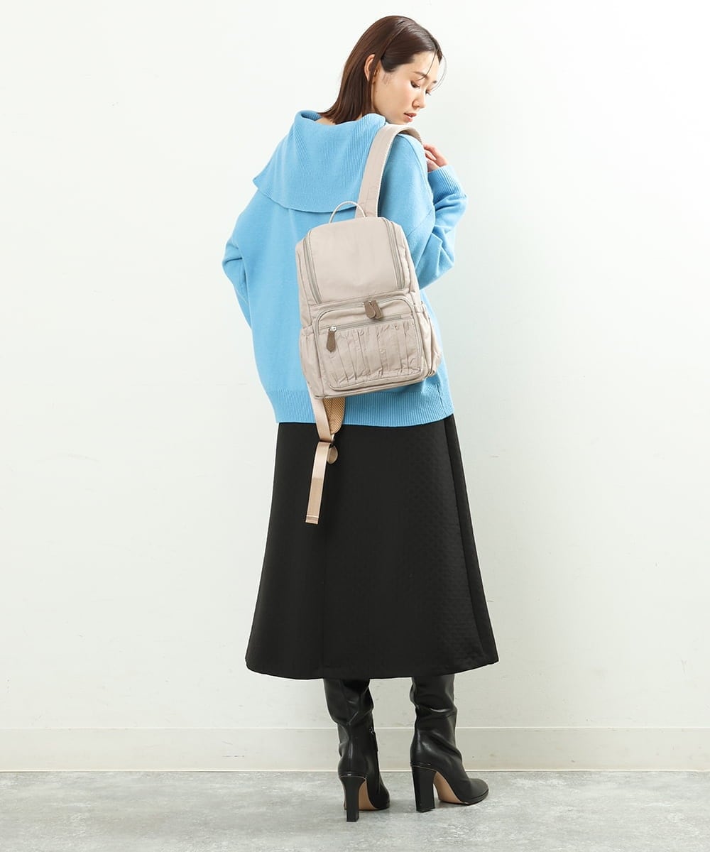 BKRAS42125 MK MICHEL KLEIN BAG(MK ミッシェルクラン バッグ) ギャザーアクセントバックパック S ベージュ