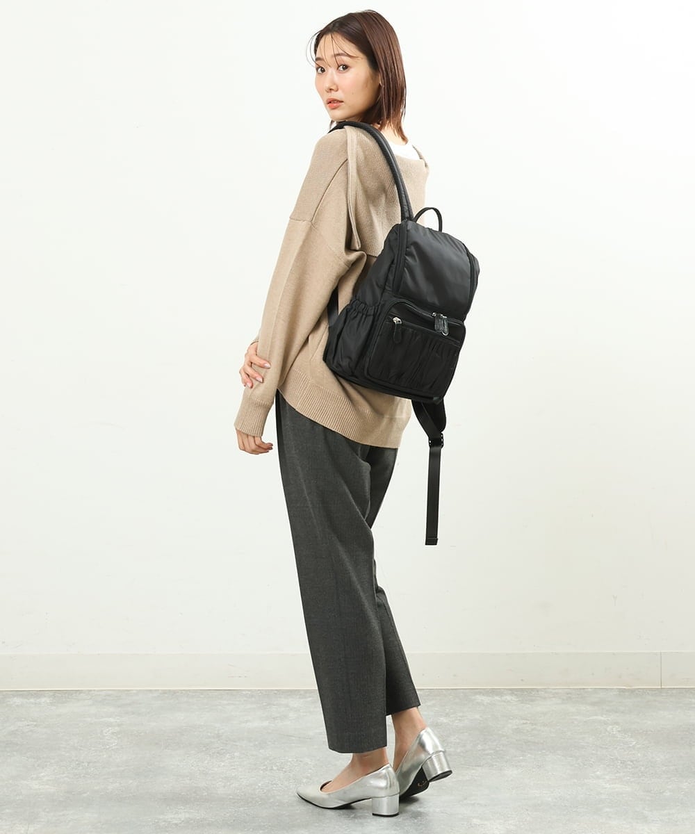BKRAS42125 MK MICHEL KLEIN BAG(MK ミッシェルクラン バッグ) ギャザーアクセントバックパック S ブラック