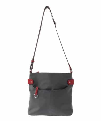 BKRAV90140 MK MICHEL KLEIN BAG [撥水・軽量][ペットボトルホルダー付き]アクセントレザースクエアショルダーバッグ