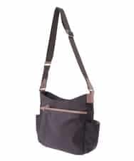 BKRAV94150 MK MICHEL KLEIN BAG(MK ミッシェルクラン バッグ) [撥水/ペットボトルホルダー付き]アクセントレザーショルダーバッグ ピンクブラウン