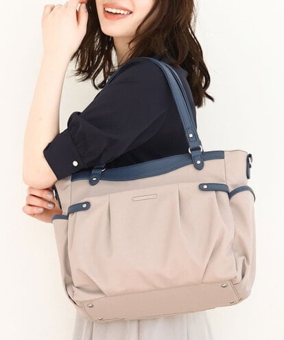 BKRGA31180 MK MICHEL KLEIN BAG [撥水/2WAY]サイドポケットパイピングバッグ
