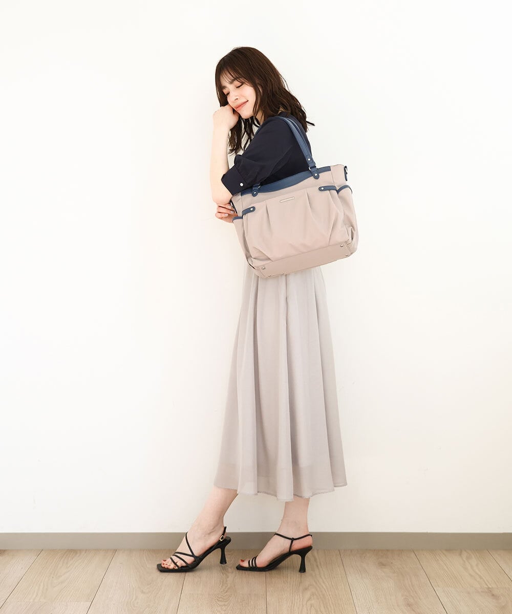 BKRGA31180 MK MICHEL KLEIN BAG(MK ミッシェルクラン バッグ) [撥水/2WAY]サイドポケットパイピングバッグ ブルー