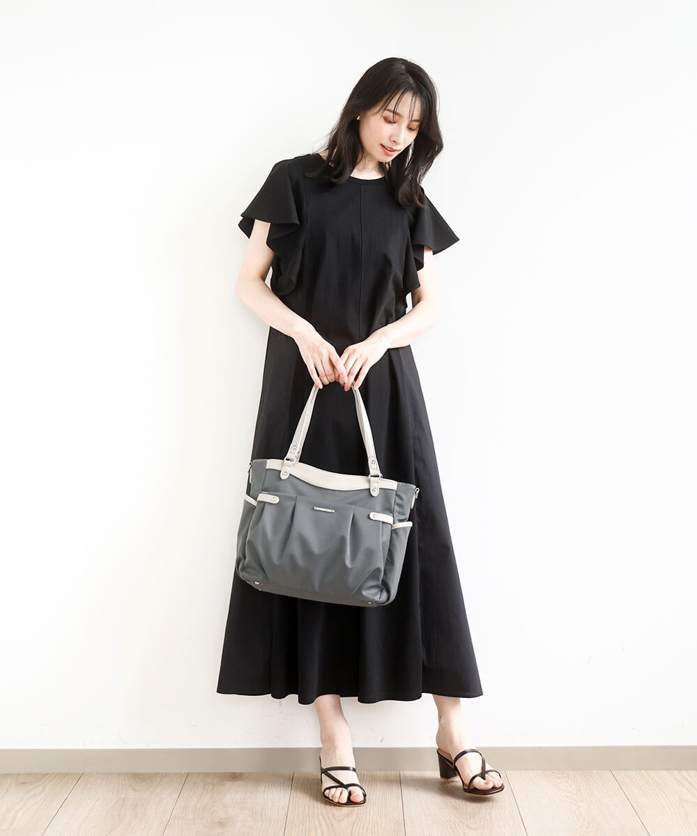 BKRGA31180 MK MICHEL KLEIN BAG(MK ミッシェルクラン バッグ) [撥水/2WAY]サイドポケットパイピングバッグ ブルー