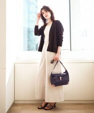 BKRGA81140 MK MICHEL KLEIN BAG(MK ミッシェルクラン バッグ) [撥水/500g以下の軽量]レザーポイントナイロンショルダーバッグ ブラウン×ピンク