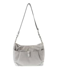 BKRGA81140 MK MICHEL KLEIN BAG(MK ミッシェルクラン バッグ) [撥水/500g以下の軽量]レザーポイントナイロンショルダーバッグ ブラウン×ピンク