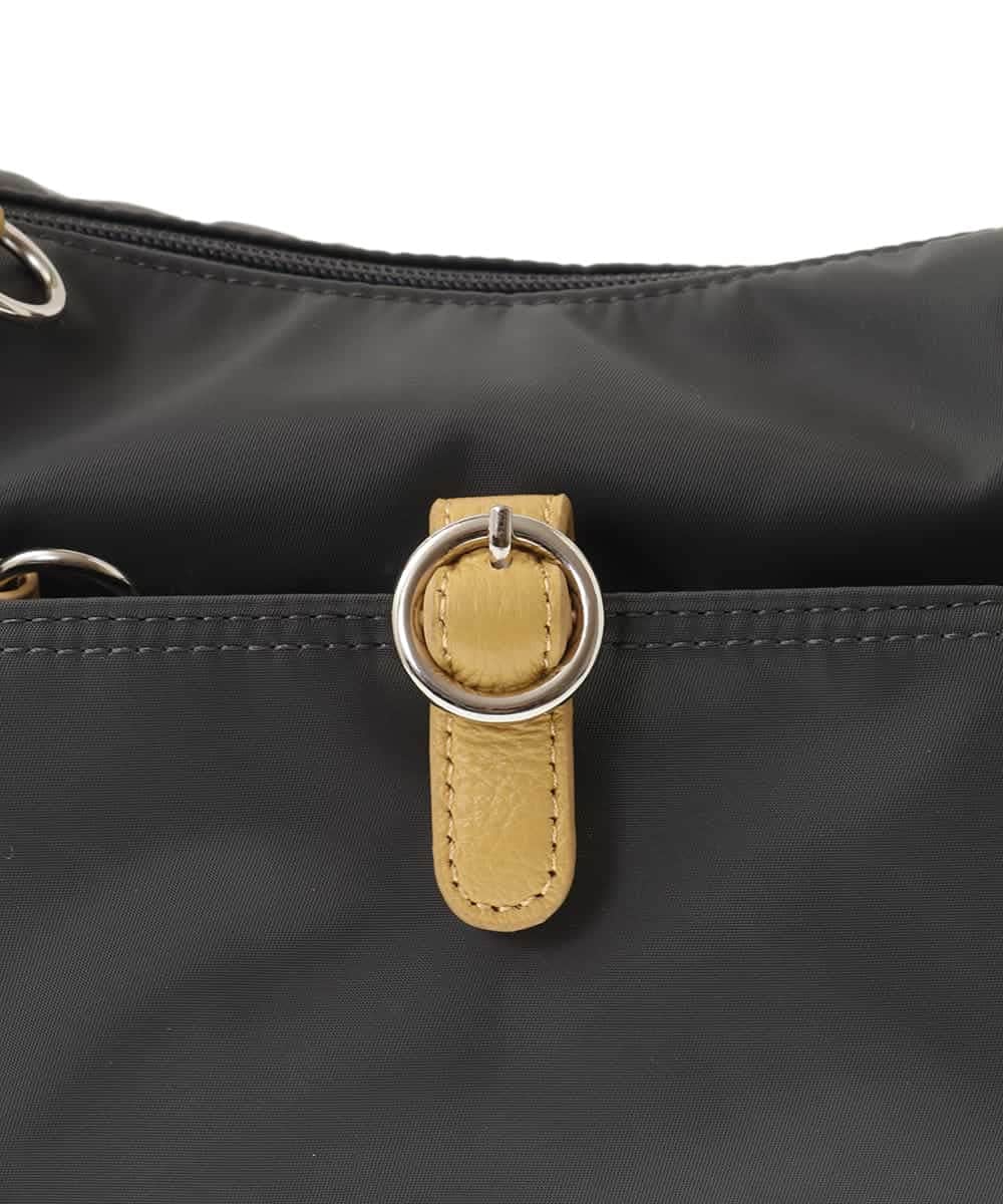 BKRGA81140 MK MICHEL KLEIN BAG(MK ミッシェルクラン バッグ) [撥水/500g以下の軽量]レザーポイントナイロンショルダーバッグ ブラウン×ピンク