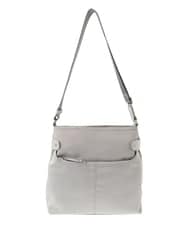 BKRGA90150 MK MICHEL KLEIN BAG(MK ミッシェルクラン バッグ) [撥水/500g以下の軽量]アクセントレザースクエアショルダーバッグ ブラウン×ピンク