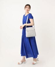 BKRGA90150 MK MICHEL KLEIN BAG(MK ミッシェルクラン バッグ) [撥水/500g以下の軽量]アクセントレザースクエアショルダーバッグ ブラウン×ピンク