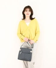 BKRGA90150 MK MICHEL KLEIN BAG(MK ミッシェルクラン バッグ) [撥水/500g以下の軽量]アクセントレザースクエアショルダーバッグ グレージュ×ベージュ