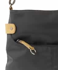 BKRGA90150 MK MICHEL KLEIN BAG(MK ミッシェルクラン バッグ) [撥水/500g以下の軽量]アクセントレザースクエアショルダーバッグ ブラウン×ピンク