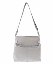 BKRGA90150 MK MICHEL KLEIN BAG(MK ミッシェルクラン バッグ) [撥水/500g以下の軽量]アクセントレザースクエアショルダーバッグ グレー×シルバー