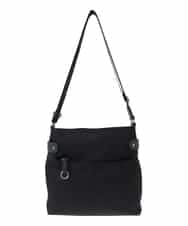 BKRGA90150 MK MICHEL KLEIN BAG(MK ミッシェルクラン バッグ) [撥水/500g以下の軽量]アクセントレザースクエアショルダーバッグ ブラック×ネイビー