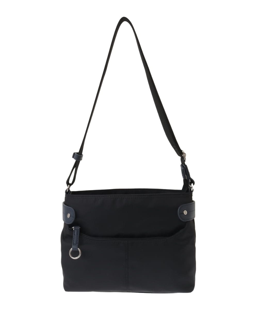 BKRGA91135 MK MICHEL KLEIN BAG(MK ミッシェルクラン バッグ) [撥水/500g以下の軽量]アクセントレザーコンパクトショルダーバッグ ブラウン×レッド
