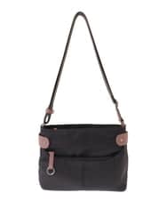 BKRGA91135 MK MICHEL KLEIN BAG(MK ミッシェルクラン バッグ) [撥水/500g以下の軽量]アクセントレザーコンパクトショルダーバッグ ブラウン×レッド