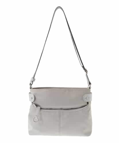 MK MICHEL KLEIN BAG(MK ミッシェルクラン バッグ) [撥水/500g以下の軽量]アクセントレザーコンパクトショルダーバッグ シルバー/銀 フリーサイズ