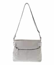 BKRGA91135 MK MICHEL KLEIN BAG(MK ミッシェルクラン バッグ) [撥水/500g以下の軽量]アクセントレザーコンパクトショルダーバッグ グレー×シルバー