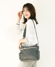 BKRGA94160 MK MICHEL KLEIN BAG(MK ミッシェルクラン バッグ) [撥水/500g以下の軽量]アクセントレザーショルダーバッグ グレージュ×ベージュ