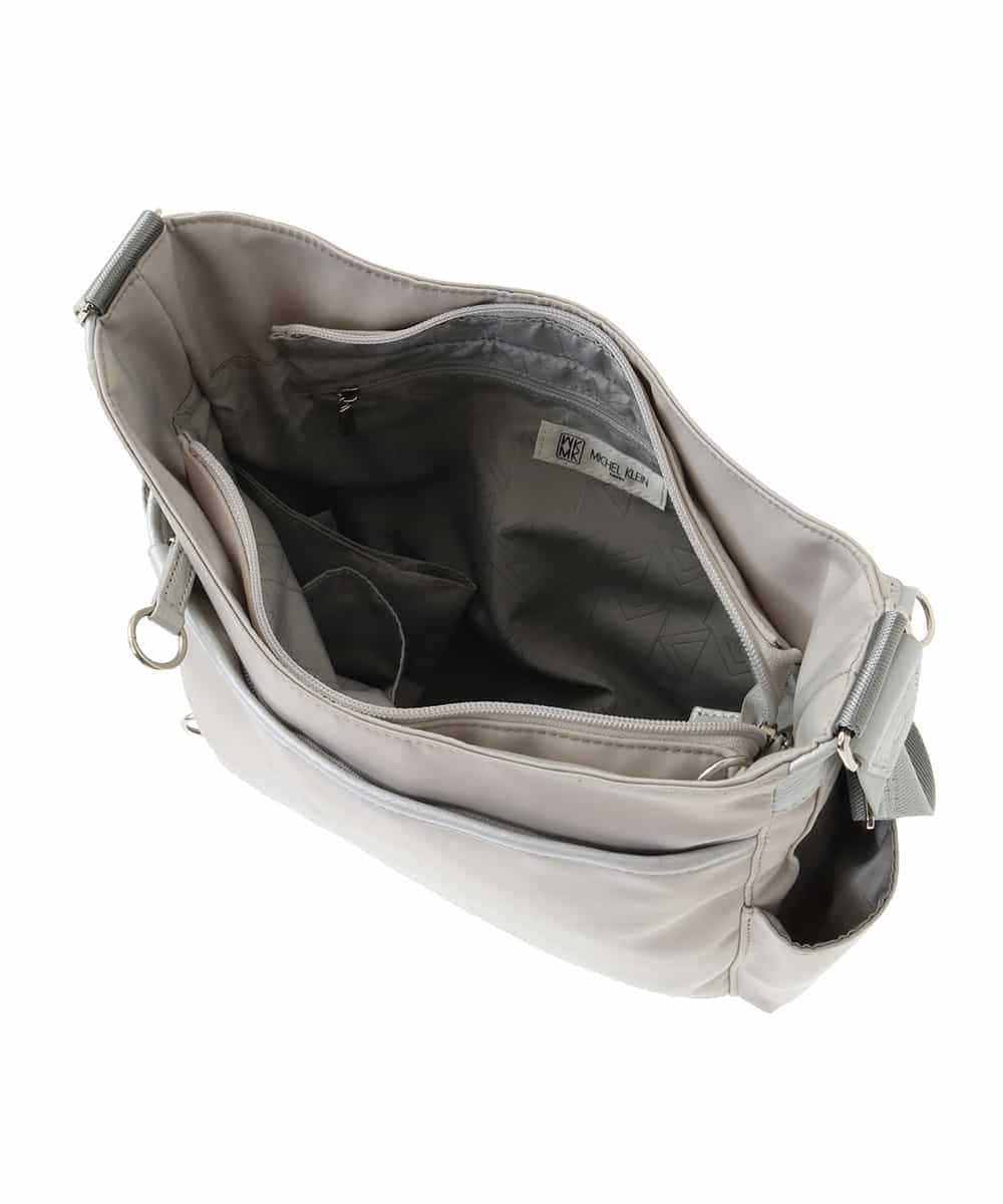 BKRGA94160 MK MICHEL KLEIN BAG(MK ミッシェルクラン バッグ) [撥水/500g以下の軽量]アクセントレザーショルダーバッグ グレージュ×ベージュ